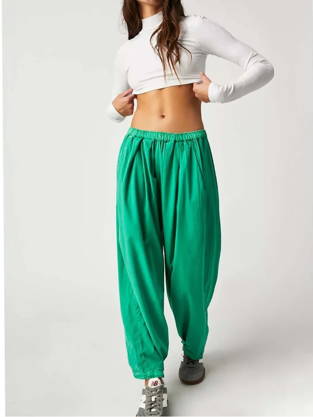 Free People To The Sky Parachute Pants Green